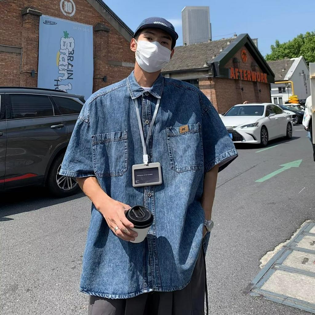 Áo Khoác denim Màu Trơn Thời Trang Hàn Quốc Trẻ Trung Cho Nam