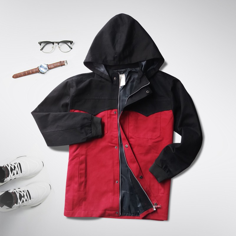 Áo Khoác Kaki Nam Có Nón Phối Màu KATUSCO A2039, Vải Kaki Lót Dù Dày Dặn, Form Suông Dễ Mặc, Size Từ 55-85kg | BigBuy360 - bigbuy360.vn