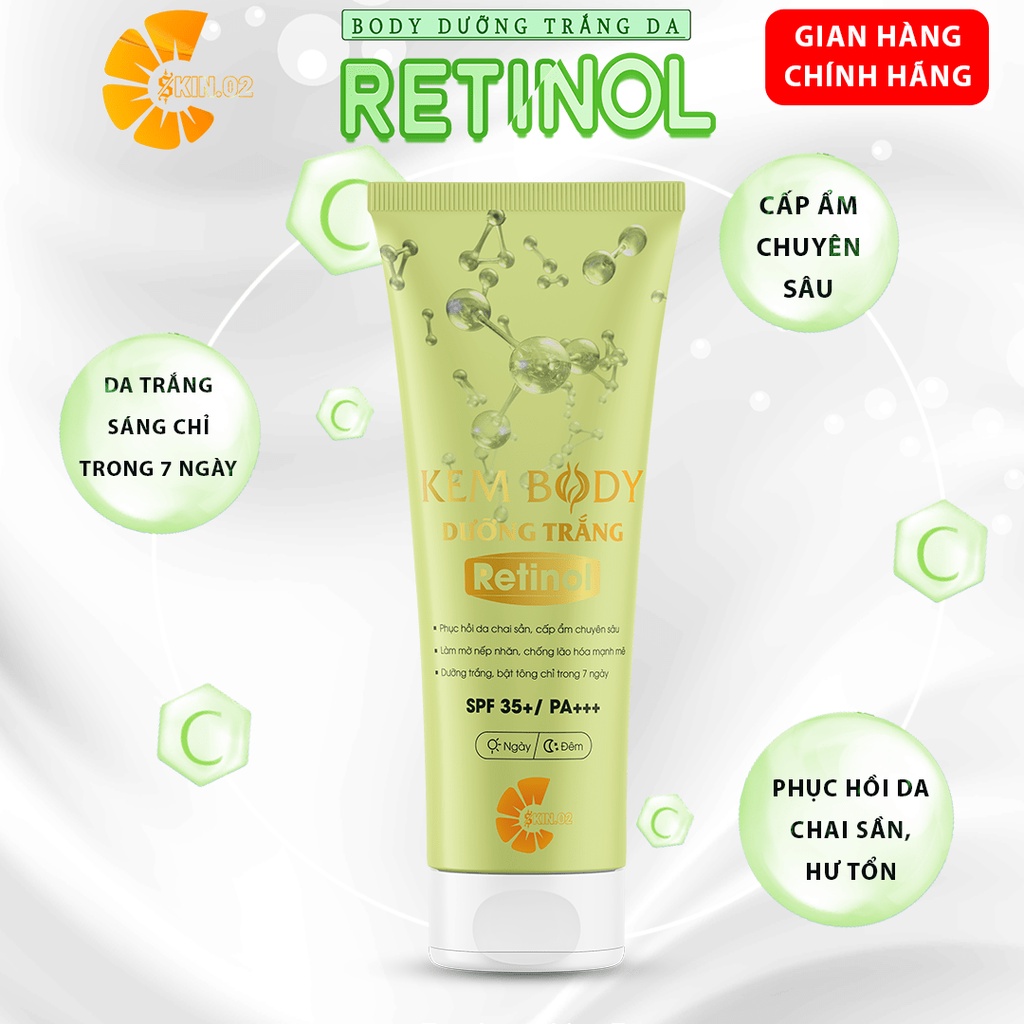 C SKIN.02 - Combo 9 Kem Dưỡng Trắng Da Body Retinol