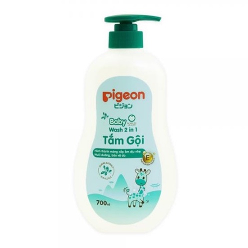 Tắm Gội Pigeon Sữa Tắm Gội Toàn Thân Trẻ Em An Toàn Cho Bé Chai Vòi 700 ml Mẫu Mới