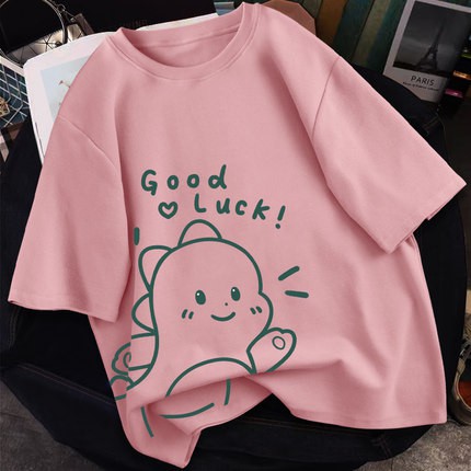 Áo thun tay lỡ-áo thun unisex-áo thun phong rộng họa tiết siêu dễ thương good luck