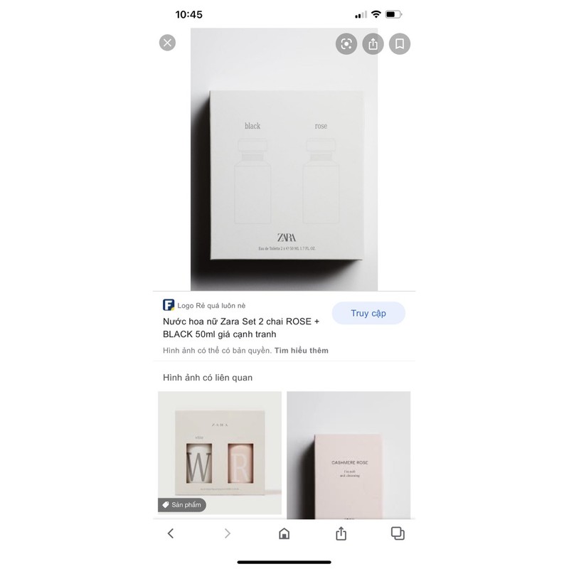 SET NƯỚC HOA CỰC HOT CỦA ZARA ROSE AND BLACK