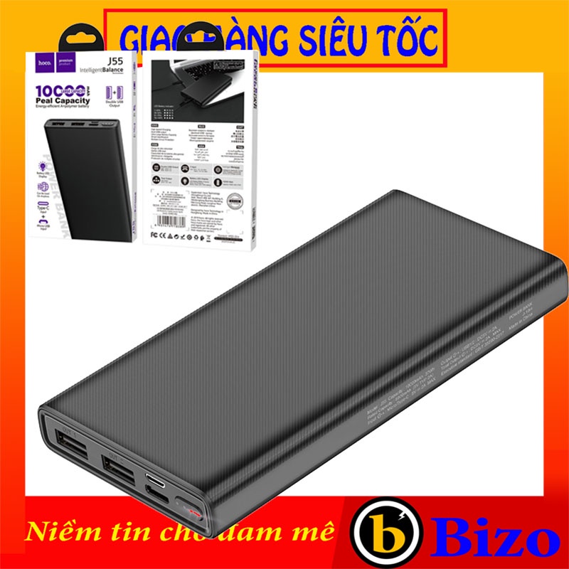 ☑️SIÊU MỎNG- GỌN☑️ Pin dự phòng 10.000mah, Sạc dự phòng Hoco J55 Chính hãng - BH 12 tháng, cú sạc dự phòng nhanh cho ip,