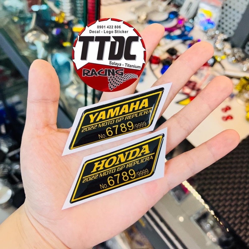 Tem nổi Thông Số Logo Crom Honda / Yamaha 2022 6789/9999 ✌