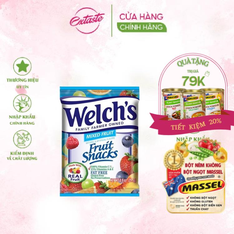 Combo kẹo dẻo trái cây Welch'S Fruit Snacks