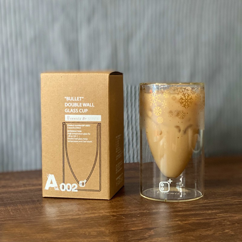 Ly cà Phê thủy tinh 2 lớp Brewista - 250ml (hoa văn)