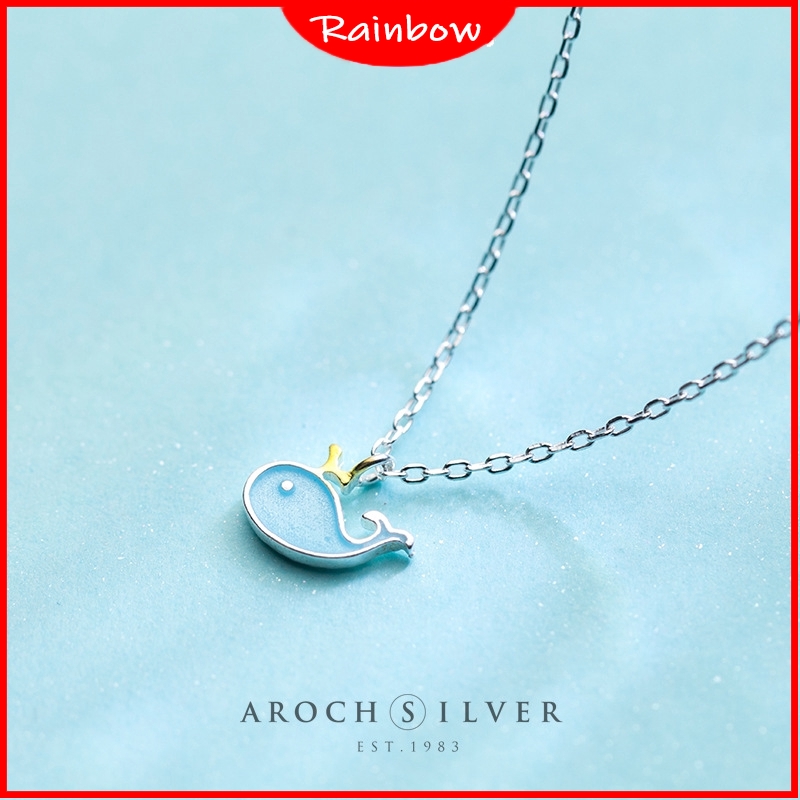 Silver Plated Whale Necklace + Earrings + Bracelet Set S925