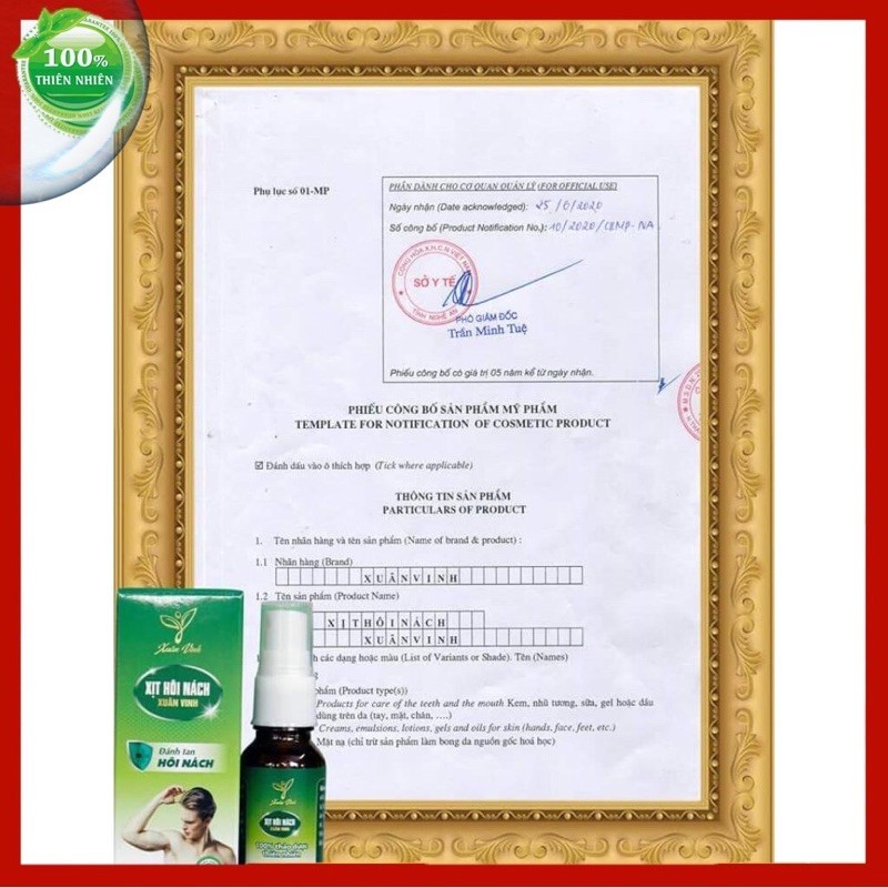 Xịt khử mùi hôi nách xuân vinh 20ml_Khử mùi hôi cơ thể, ngăn ngừa mồ hôi và không gây ố vàng áo,không thâm nách.