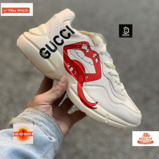 Video + ảnh thật > giày sneaker trắng thấp cổ đỏ