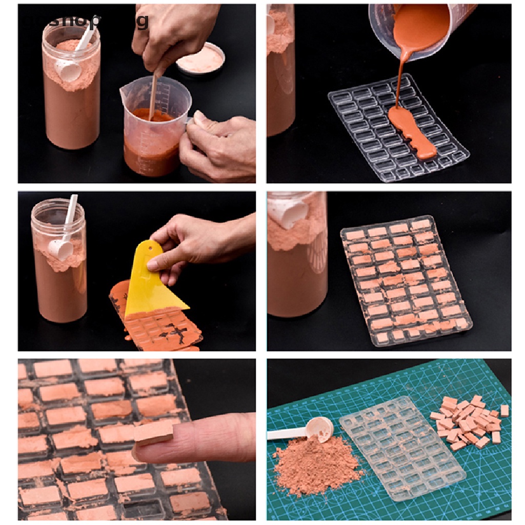 Khuôn Silicone Mini Làm Mô Hình Gạch Xi Măng Trang Trí Nhà Cửa DIY