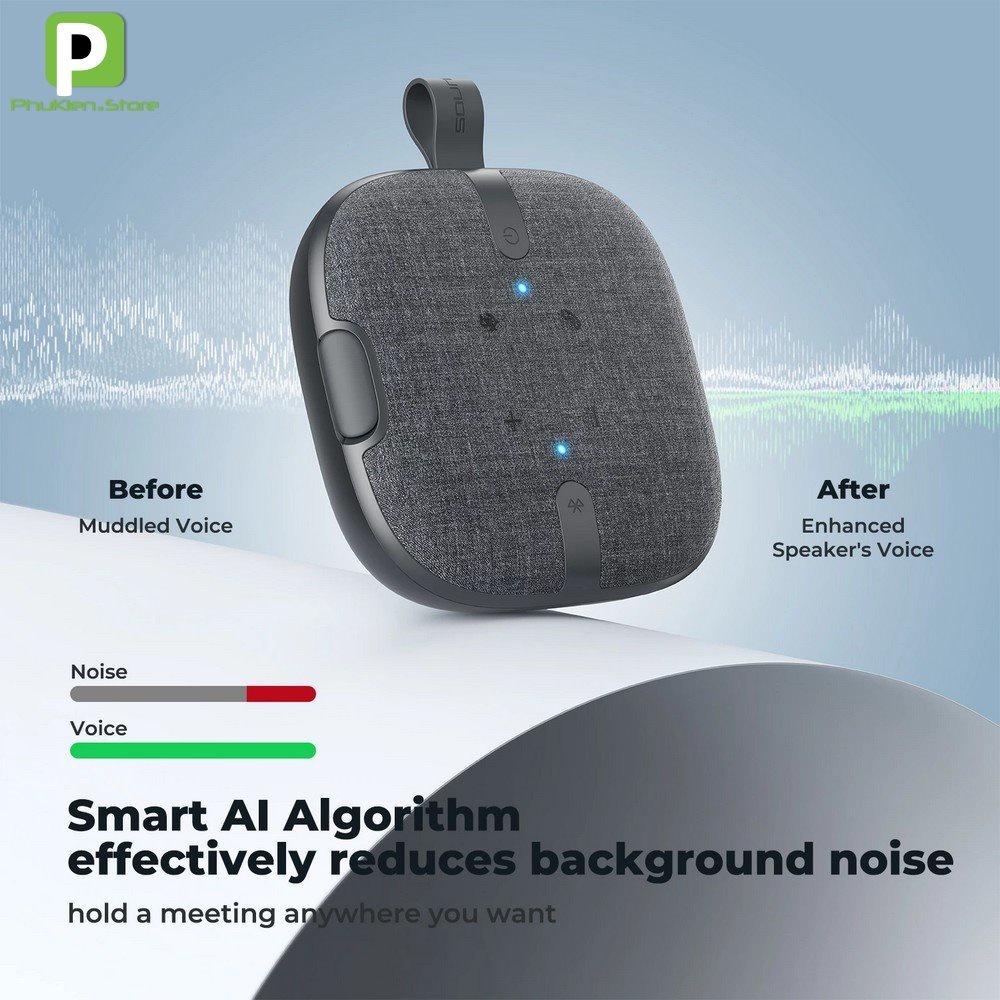Loa Bluetooth chuyên thoại chính hãng Soundpeats PureVoice công nghệ chống ồn - 4mic - Kết nối Bluetooth hoặc dây Type C