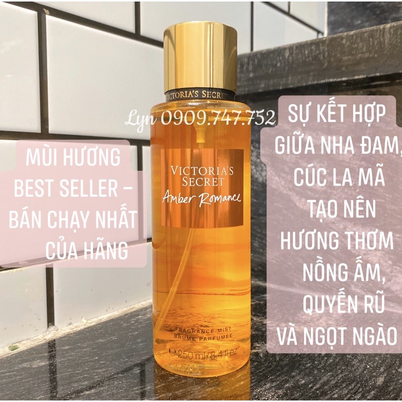 [Amber Romace - Best Seller] Body Mist Victoria’s Secret 250ml - Nước Hoa Nữ Xịt Toàn Thân Vic VS Có Sẵn Fullsize Mới