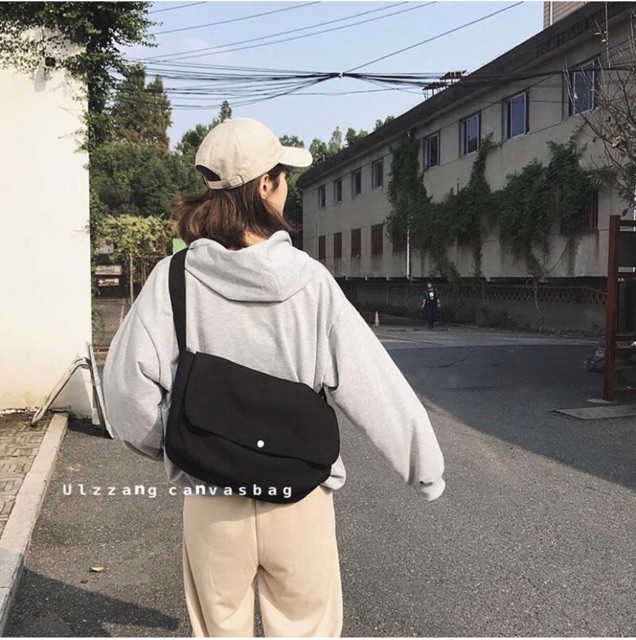 TÚI TOTE VẢI CANVAS ĐEO CHÉO DÁNG UNISEX NAM NỮ | BigBuy360 - bigbuy360.vn