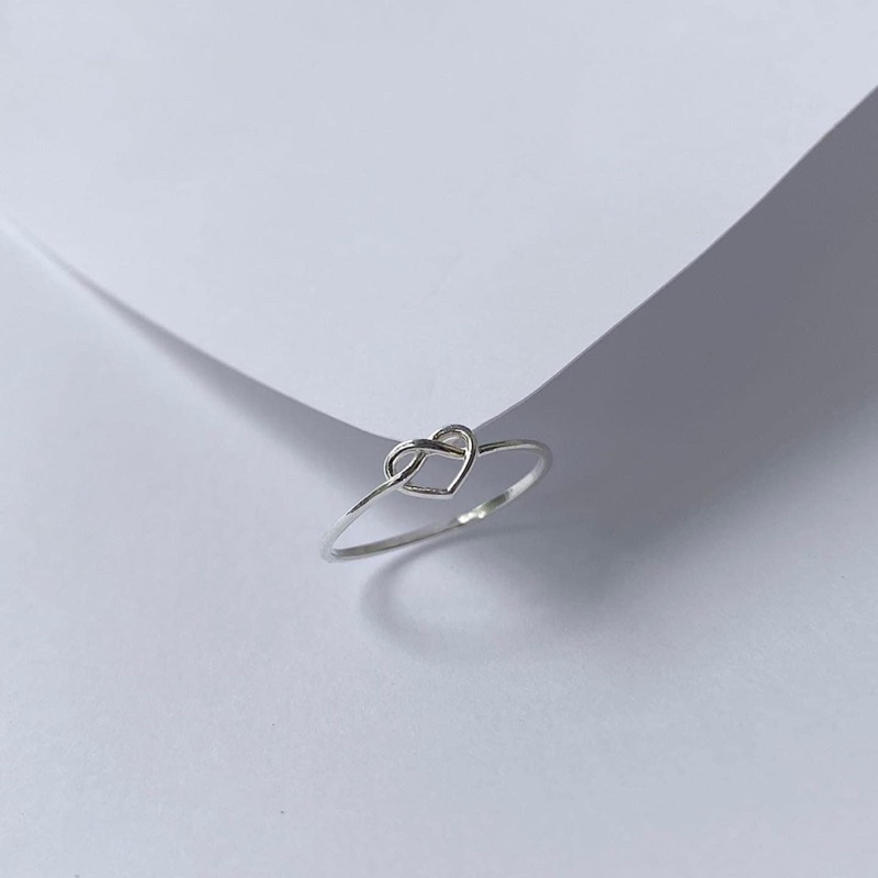 Nhẫn bạc nữ TLEE tim đan minimalist TleeJewelry A0326