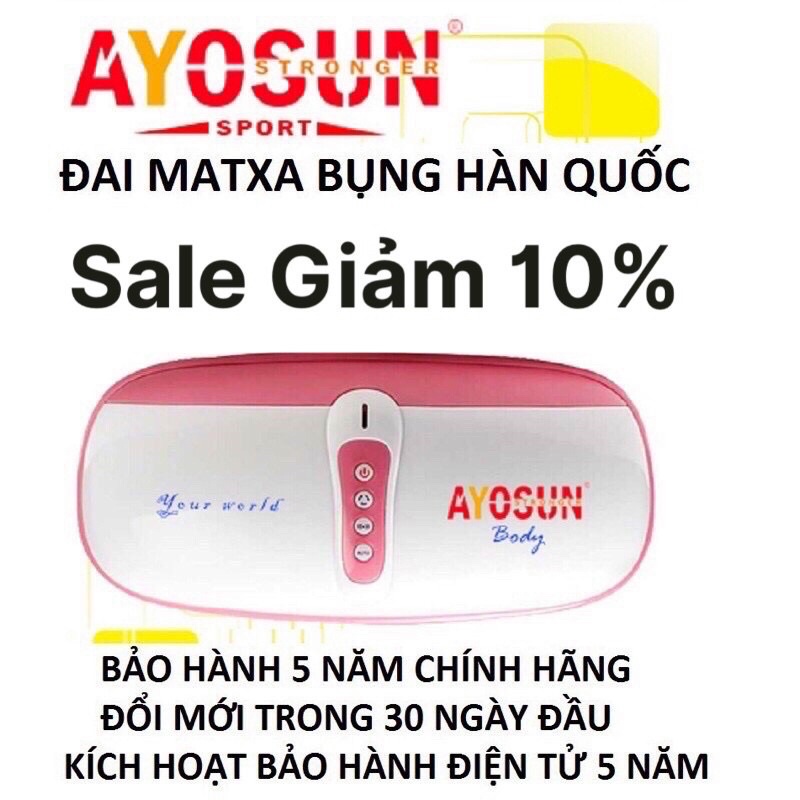 Đai massage bụng Hàn quốc Ayosun- Bảo hành 5 năm chuẩn hãng