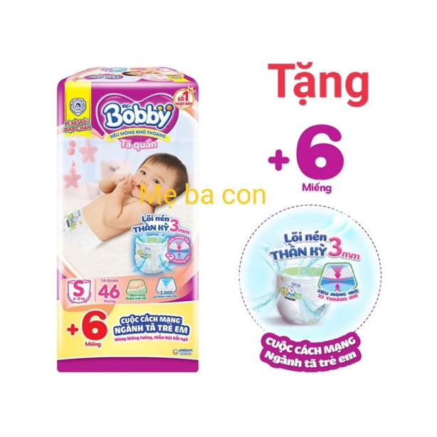 (Tặng 6 miếng) Tã quần Bobby S46 mới