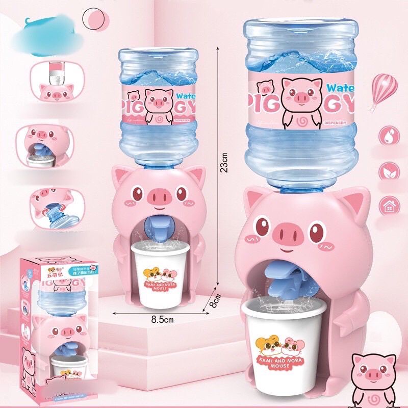 Bình nước, bình lọc nước hình heo hồng siêu dễ thương cho các bé