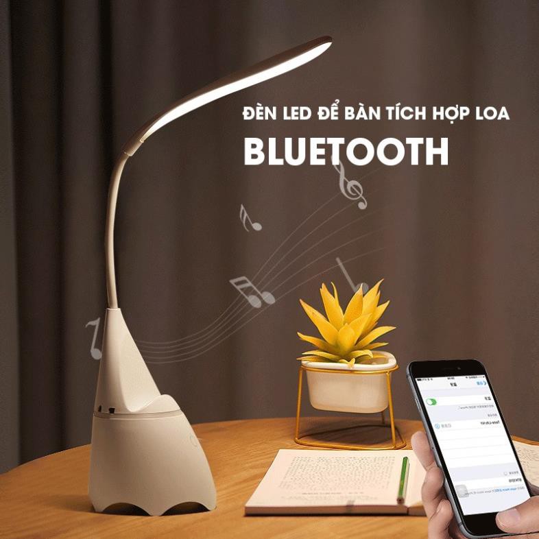 Đèn Bàn Học công nghệ LED F1 chống mỏi măt tích hợp Loa Kết Nối Bluetooth - Dây sạc USB tiết kiệm điện, sang trọng !