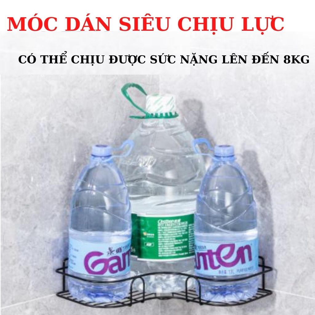 Kệ góc dán tường nhà tắm Giá đựng gia vị dính tường thép không gỉ cao cấp