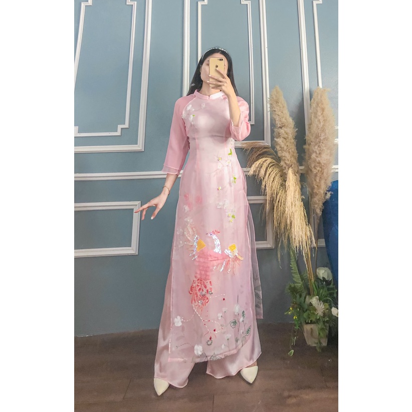 ÁO DÀI HỒNG HẠC