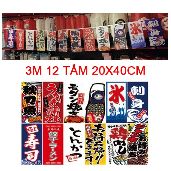 Cờ dây trang trí quán ăn Nhật 3m (mã 3M01)