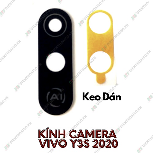 Mặt kính camera vivo y3s có sẵn keo