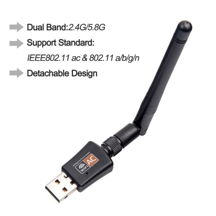 ▶️  USB wifi thu phát wifi 2 băng tần tích hợp ăngten giá tốt