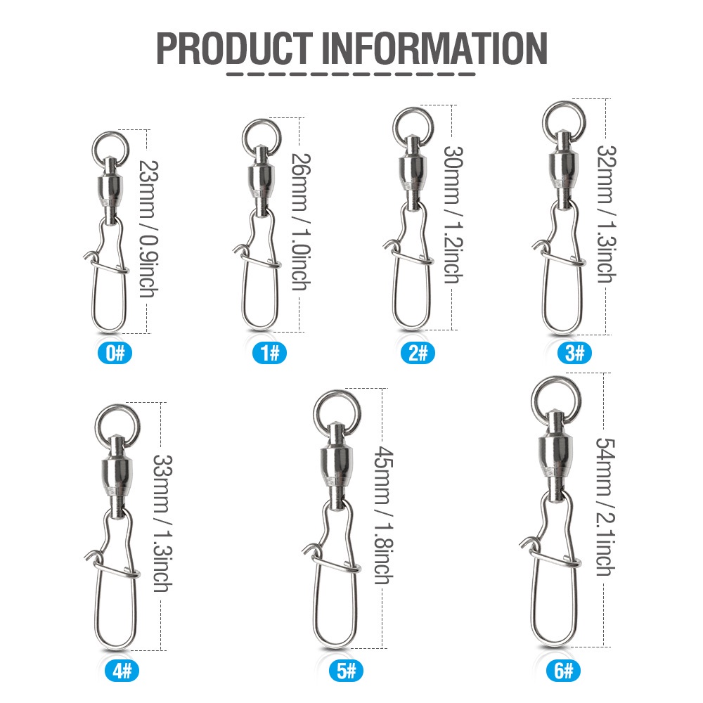 Set 10 Khớp Xoay Bằng Thép Chịu Lực Cao Dùng Trong Câu Cá