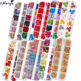 Hộp phụ kiện trang trí móng tay đa màu sắc 3D với 20 phong cách và 12 màu đa dạng khác nhau
