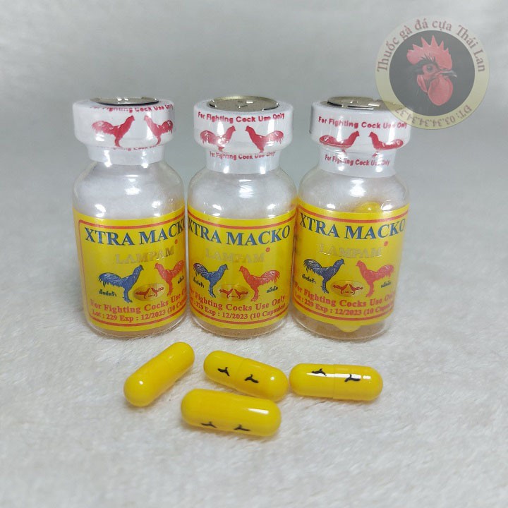 Xtra macko - th{uốc} gà đá {tăng bo , lì đòn , tải cựa , hạn chế sặc ối} dạng viên