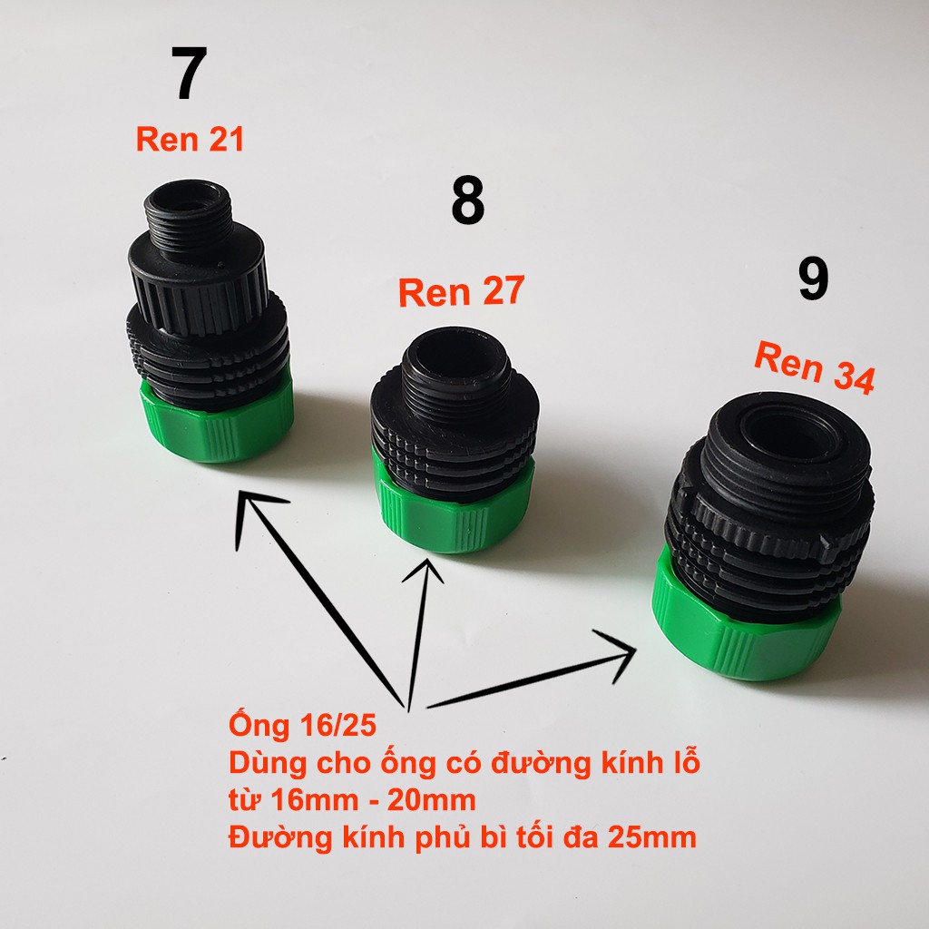 Đầu Nối Ren Trong, Răng Ngoài 27 3/4, 21 1/2 Có Ốc Vặn Kết Nối Dây Ống Mềm Làm Vườn Aquamate