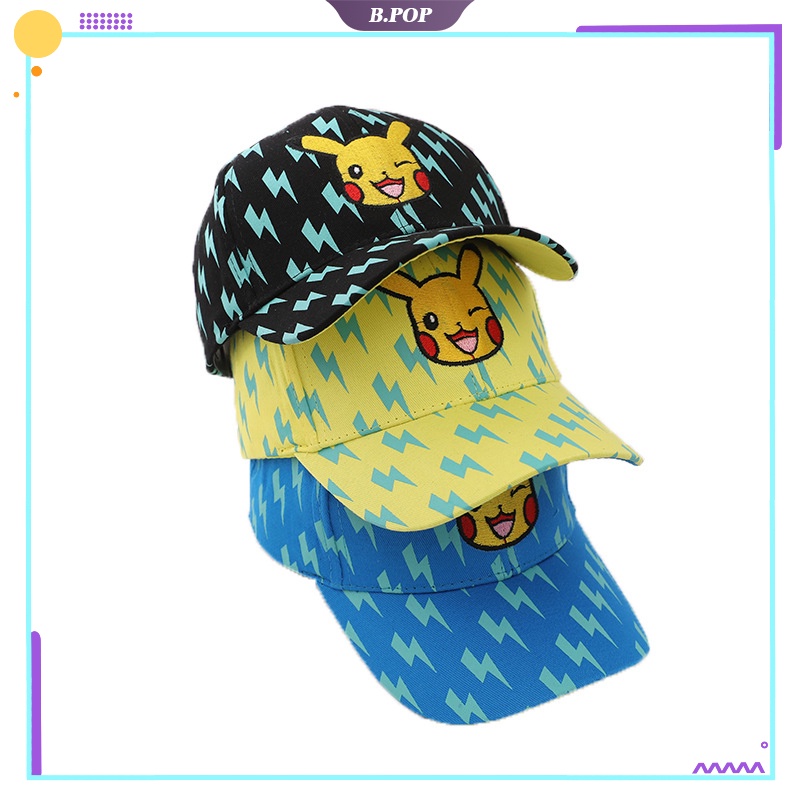 Mũ Lưỡi Trai Chống Nắng In Họa Tiết Nhân Vật Hoạt Hình Pokemon Dễ Thương Thoải Mái Có Thể Điều Chỉnh Cho Bé 2-8Y [BP]