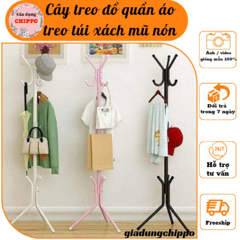 Cây treo đồ đa năng, giá móc quần áo, túi xách thông minh