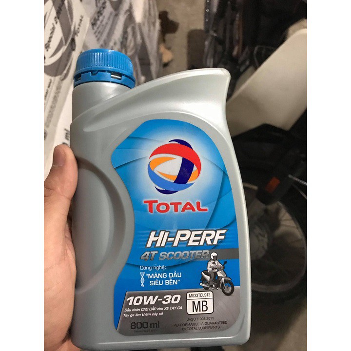 Dầu Nhớt Cho Xe Tay Ga TOTAL Hi-Perf 4T Scooter 10W30 800ml Chính Hãng