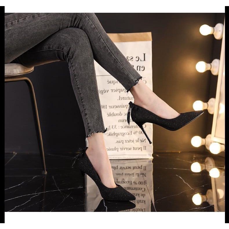 Giày cao gót mũi nhọn thời trang xuân thu Pháp 2021 sành điệu