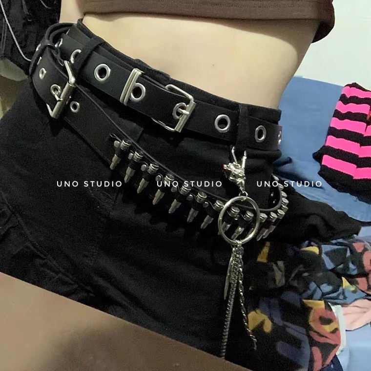 Thắt lưng, dây nịt đạn, belt đạn thời trang phong cách Punk Rock Gothic