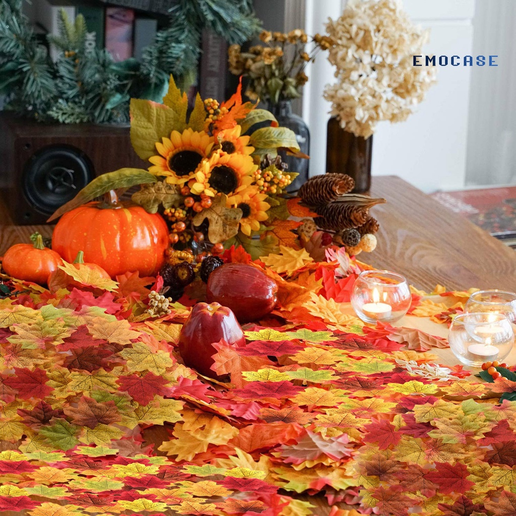 Túi 50 Lá Phong Giả Bằng Vải Không Phai Màu Dùng Trang Trí Halloween