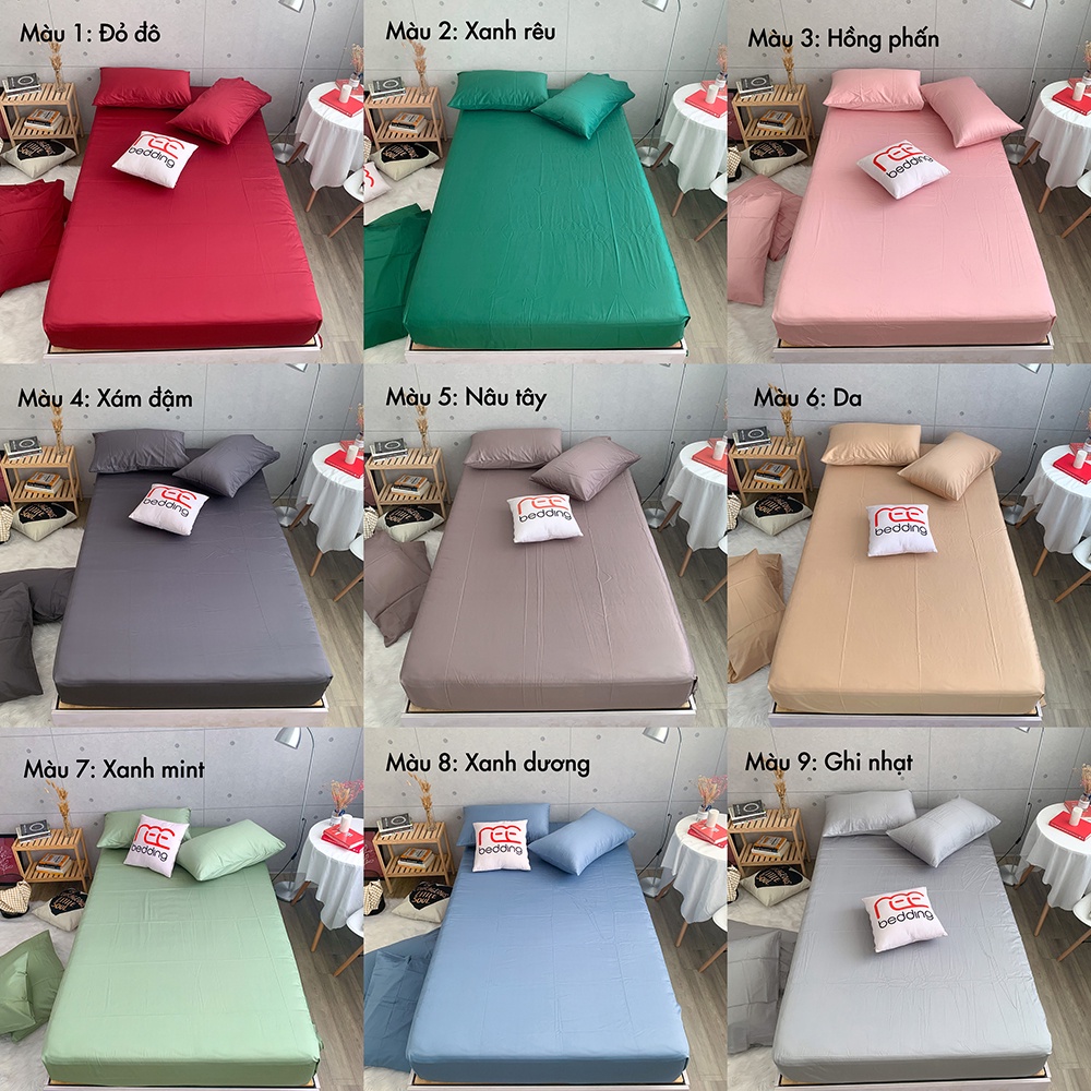 Bộ ga giường và vỏ gối Cotton Lụa TENCEL 60s REE Bedding mềm mát sang trọng đủ size nệm TCL108