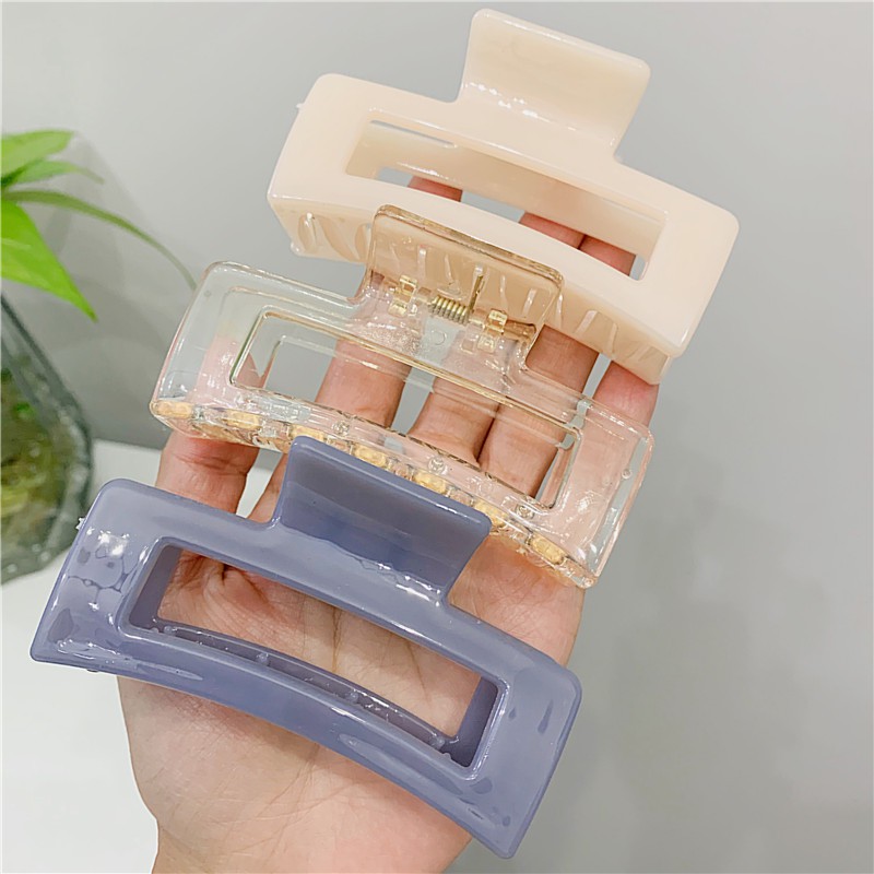Kẹp Tóc Càng Cua Loại To Chất Nhựa Bóng Siêu Bền Nhiều Màu Kích Thước 8cm