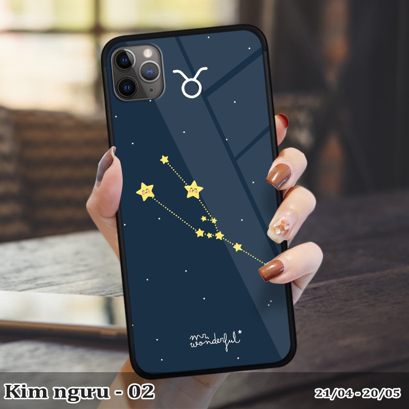 Ốp lưng kính 3D iPhone 11 Pro Max cung hoàng đạo