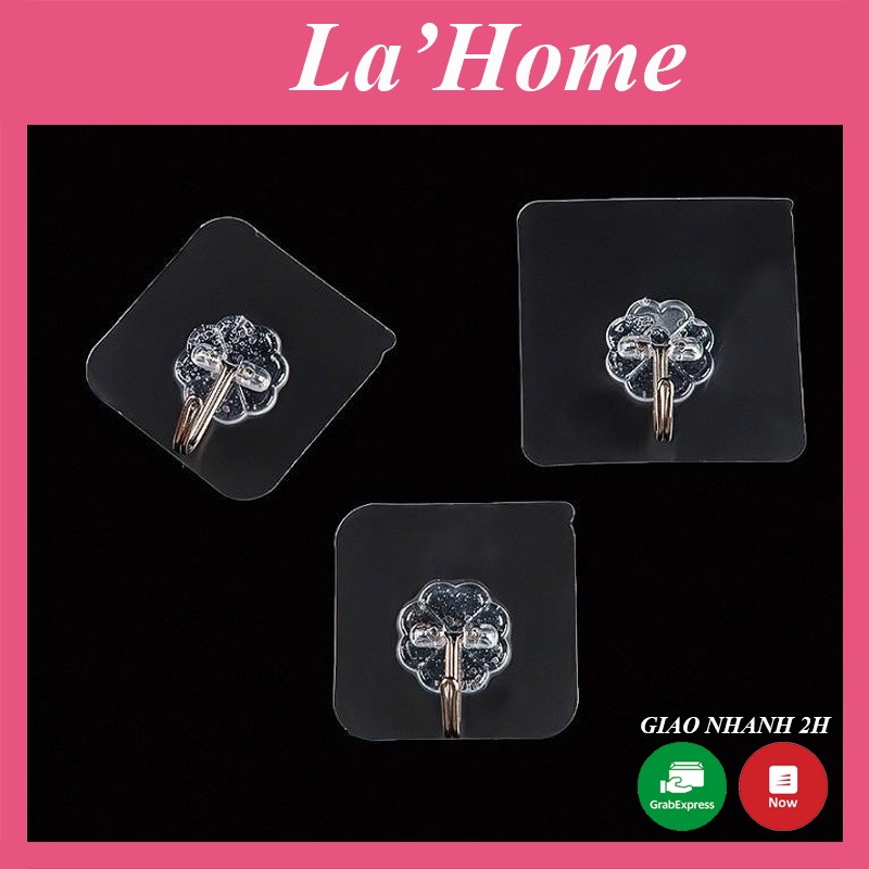 Móc Dán Tường La'Home Siêu Dính Trong Suốt Chịu Lực Tốt Treo Tường Chắc Chắn 6x6 cm