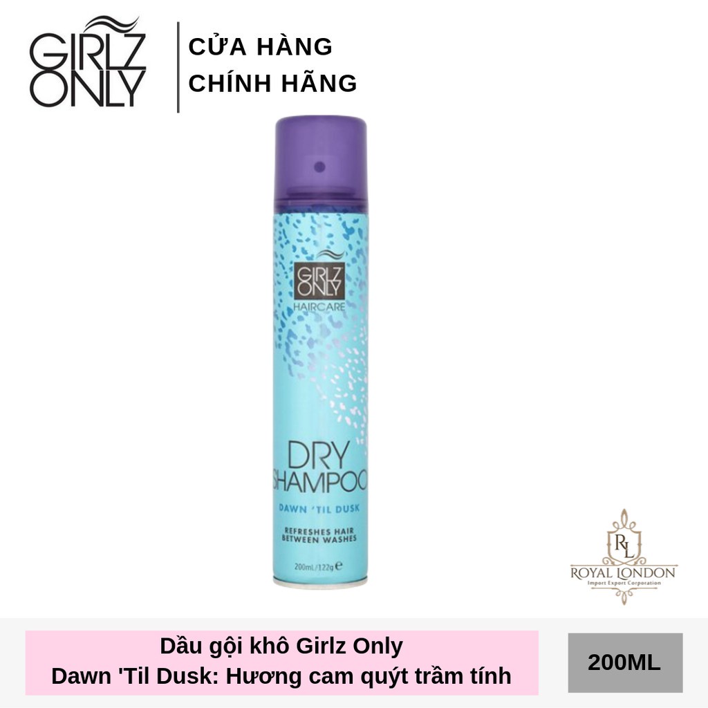 Dầu Gội Khô Girlz Only Dawn 'Til Dusk Hương Thơm Cam Chanh Tươi Mát (200ml)