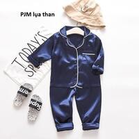 Bộ Ngủ Pijama Dài Tay Minky Soon Chất Lụa Mềm Mịn Cho Bé Trai Và Bé Gái Từ 6-28kg