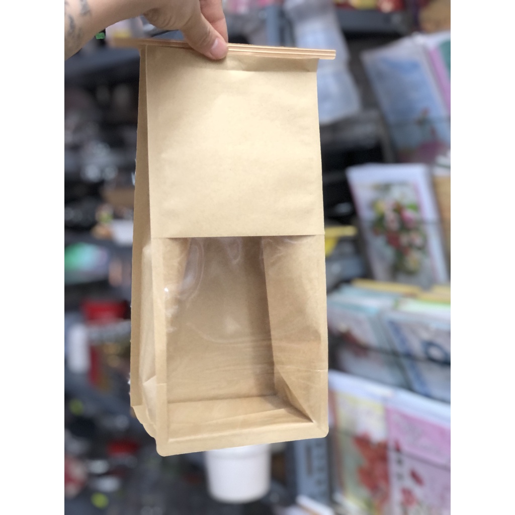 50 cái túi giấy kraft nâu đựng bánh mì bánh gối các loại có đầu kẽm