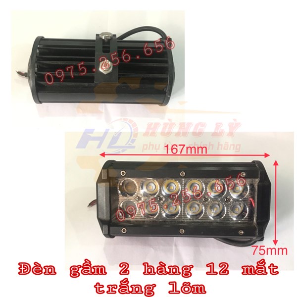Đèn Gầm 2 hàng 12 mắt vàng lõm (Cái)