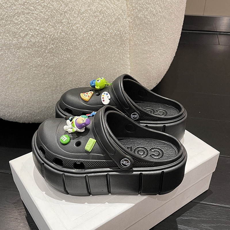 Dép Cross nữ đế 6cm siêu nhẹ kèm Sticker dễ thương hàng loại 1 dép nữ hot trend