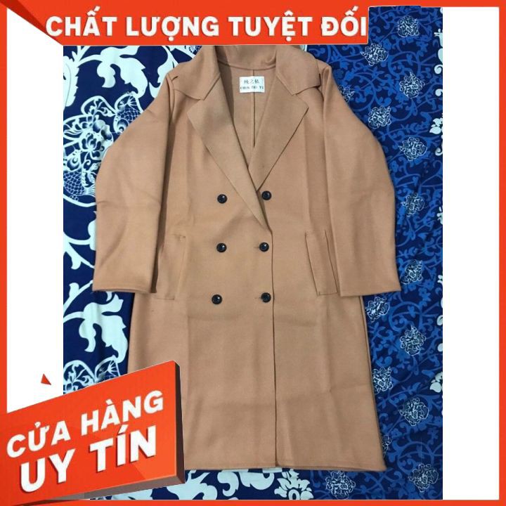 Aó Dạ Nữ Dáng Dài Phong Cách Hàn Quốc ,Aó Khoác Dạ Ép Chất Dày và Mịn, sẵn 2 màu kem và nâu (áo túi chéo)