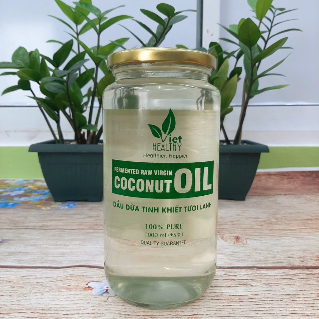 Dầu dừa tinh khiết tươi lạnh Viet Healthy 1000ml, dầu dừa Viet Healthy