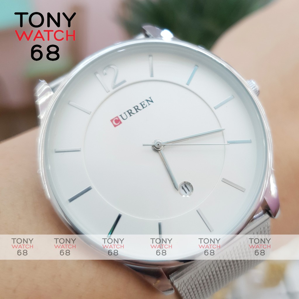 Đồng hồ nam Curren dây lụa mặt số vạch 40mm đơn giản thanh lịch chống nước chính hãng Tony Watch 68 | BigBuy360 - bigbuy360.vn