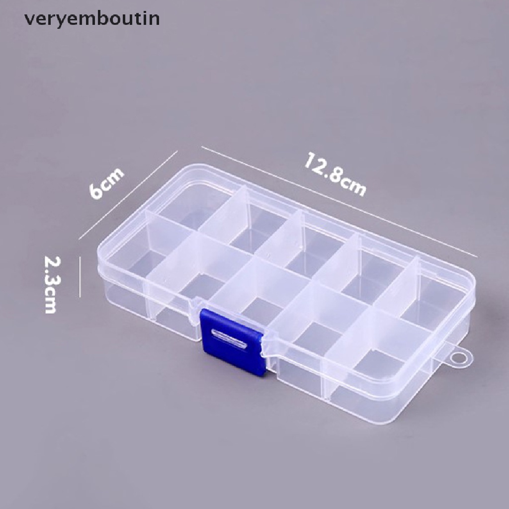 in 10 Compartments Detachable Transparent Compartment Plastic Storage Box n